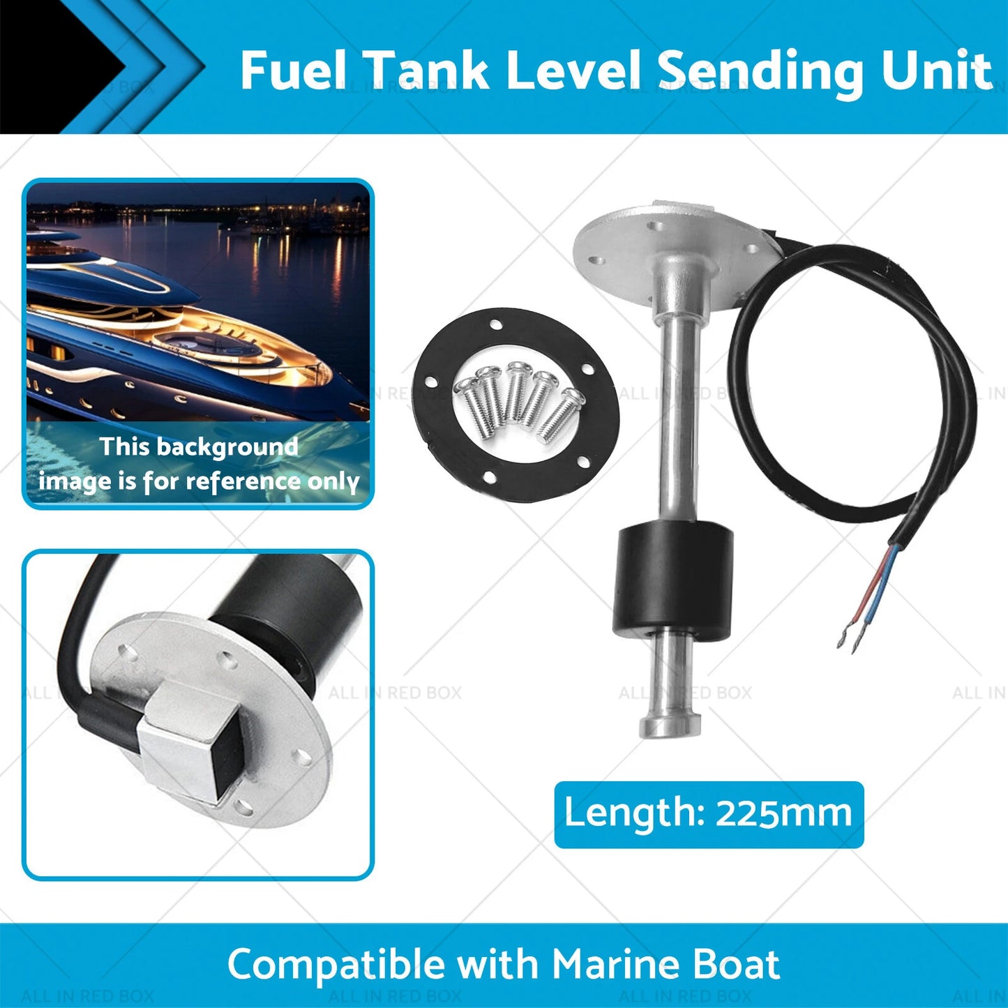 225mm Marine Boat Fuel Tank Level Sending Unit Sensor 240-33ohm