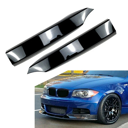 Gloss Black Front Bumper Side Spoiler Lip for BMW 1 Series E82 E88 (08-13)