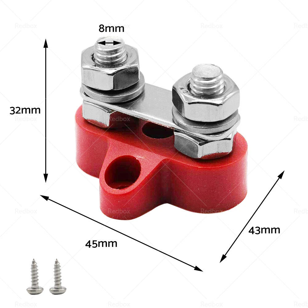 Heavy Duty Bus Bar Terminal Blocks M8 Positive Power Distribution Studs