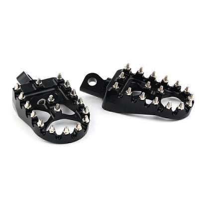 Wide Black Foot Pegs MX Style for Harley Dyna Sportster Iron 883 Fatboy (2004-2023)