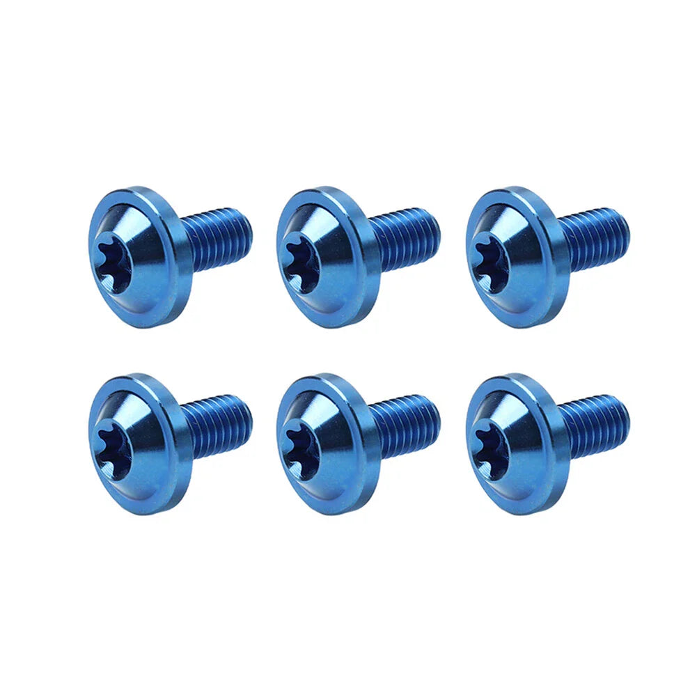6 x Blue Titanium Alloy M5x25mm Torx Head Bolts for Bike Motor