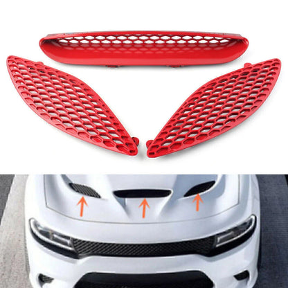 Red ABS Center Hood Bezel Grille for Dodge Charger SRT Hellcat (2015-2020)