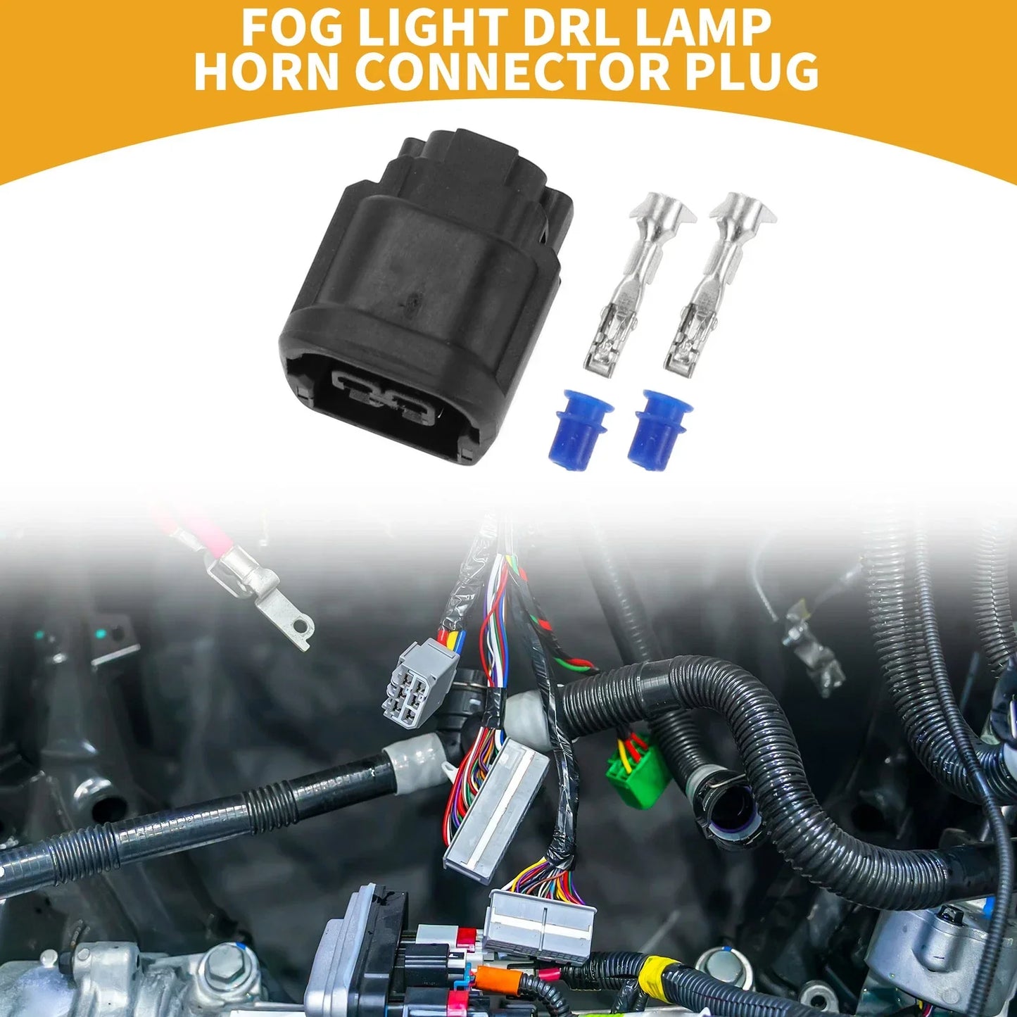 2 x Pin Fog Light DRL Lamp Connector for Honda