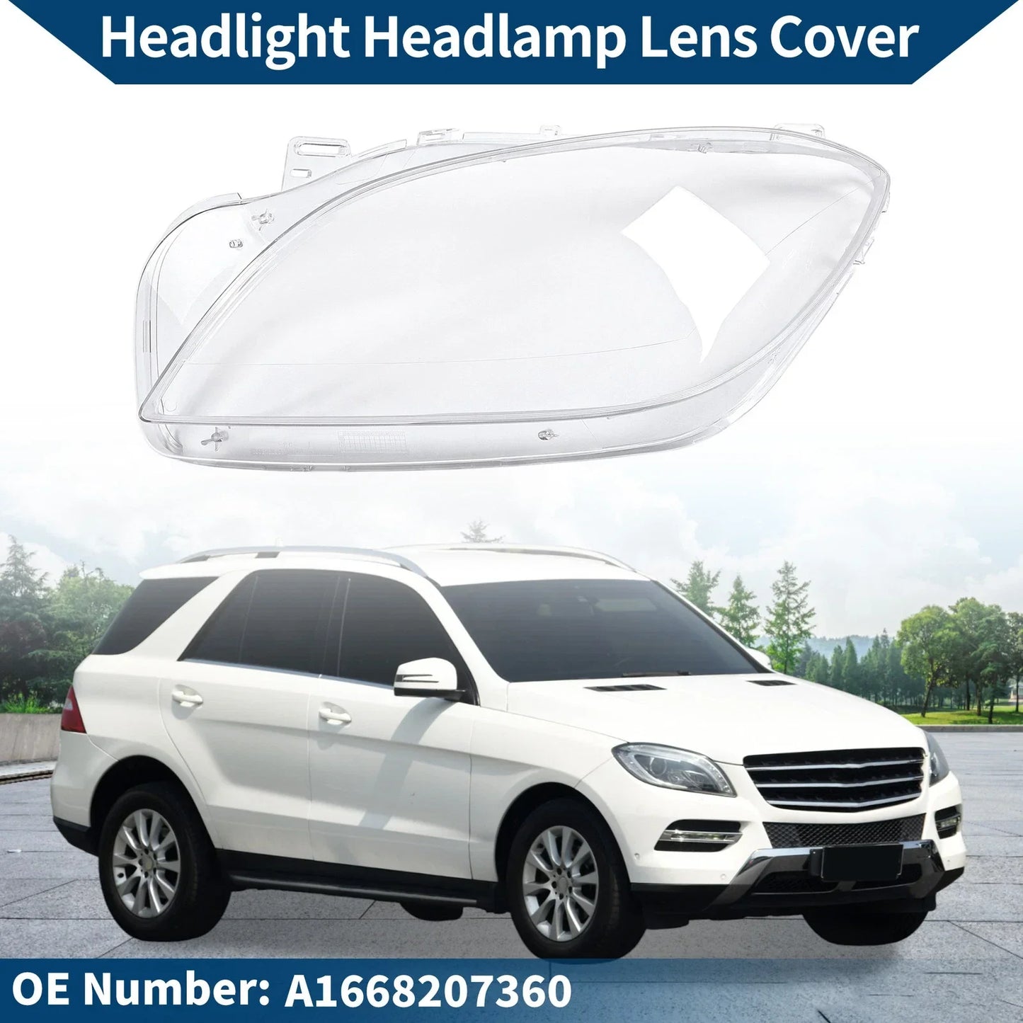 Front Left Headlight Lens Cover for Mercedes-Benz ML350 (2012-2015)