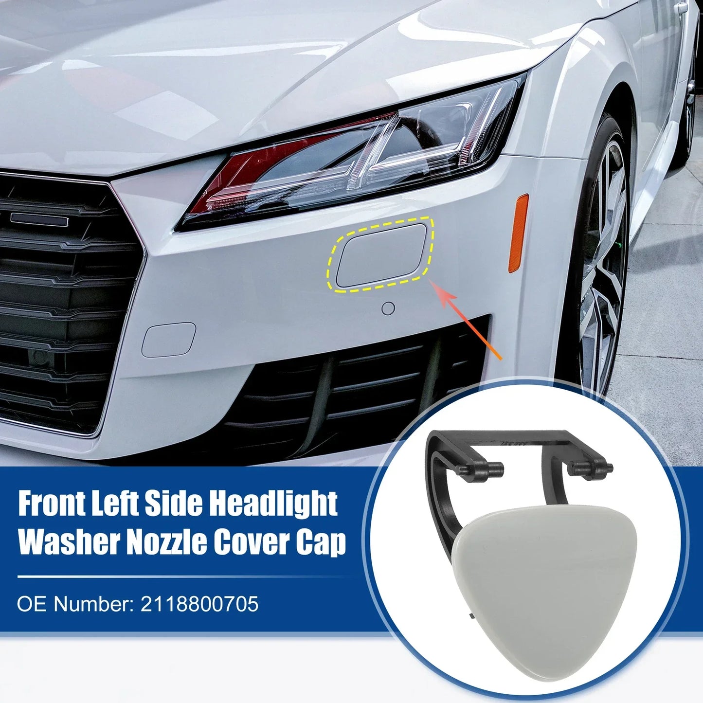 Front Left Headlight Washer Nozzle Cover for Mercedes-Benz (2010-2015)