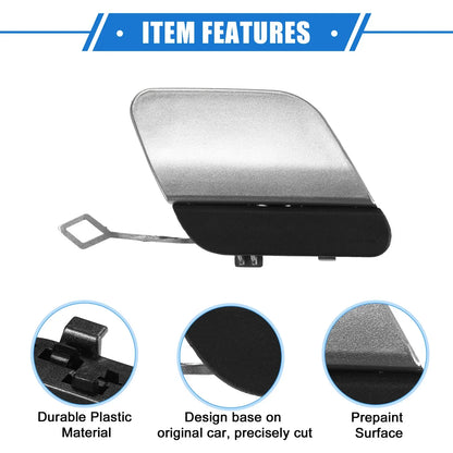 Car Rear Bumper Tow Hook Cap for Mercedes-Benz E450 (2019-2020) Silver Tone