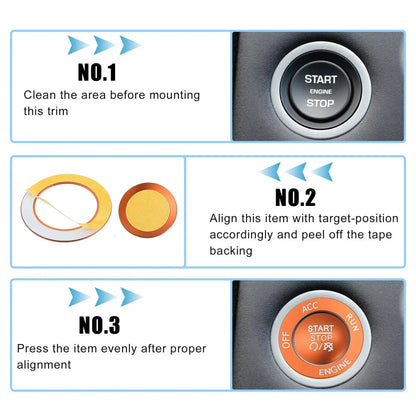 Engine Push Start Stop Button Cover Trim Kit for Dodge Charger Challenger (2015-2023)