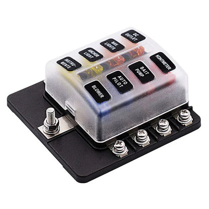 8 Way LED Fuse Box Block Holder for Universal Use