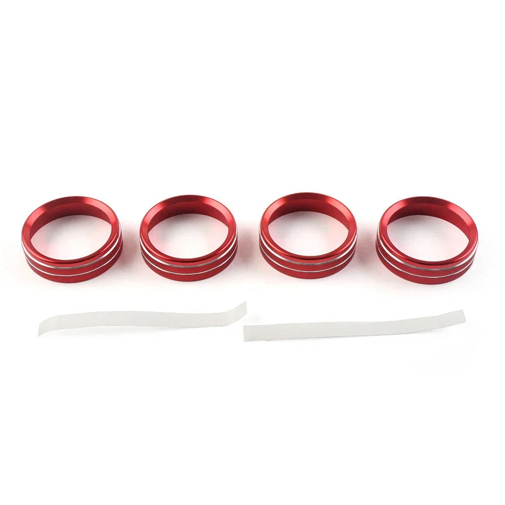 4 x Air Conditioner Switch CD Button Ring Knob Trim for Ford F150 XLT (2015-2020)