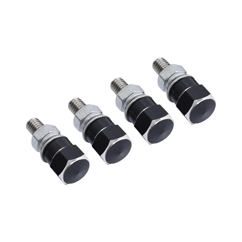 4 x Aluminum Black & Silver Hex License Plate Frame Bolts for Harley Yamaha