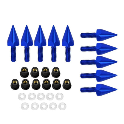 10Pcs Blue Windshield Screws & 5MM Bolts for Motorcycle