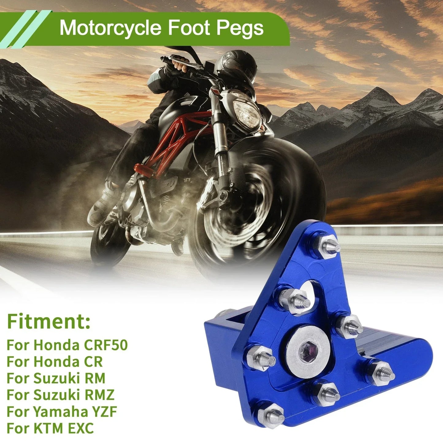 Motorcycle Foot Pegs for Honda CRF50 Footrests Blue (2004-2023)