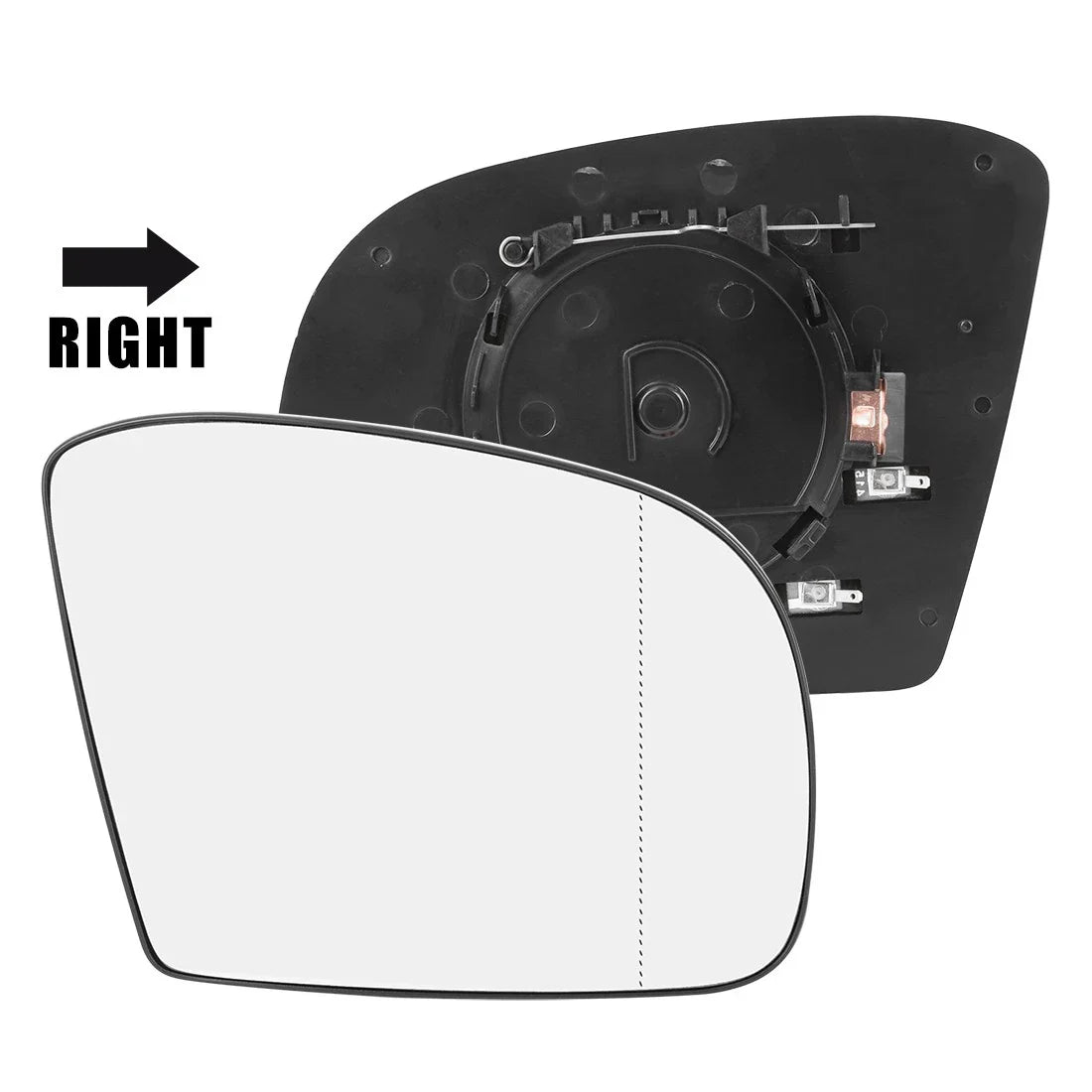 Heated Mirror Glass with Backing Plate Passenger Side RH for Mercedes-Benz GL450