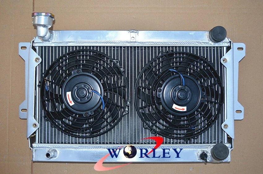 52mm Aluminum Radiator & Fans for Mazda R100 Familia (1968-1978)