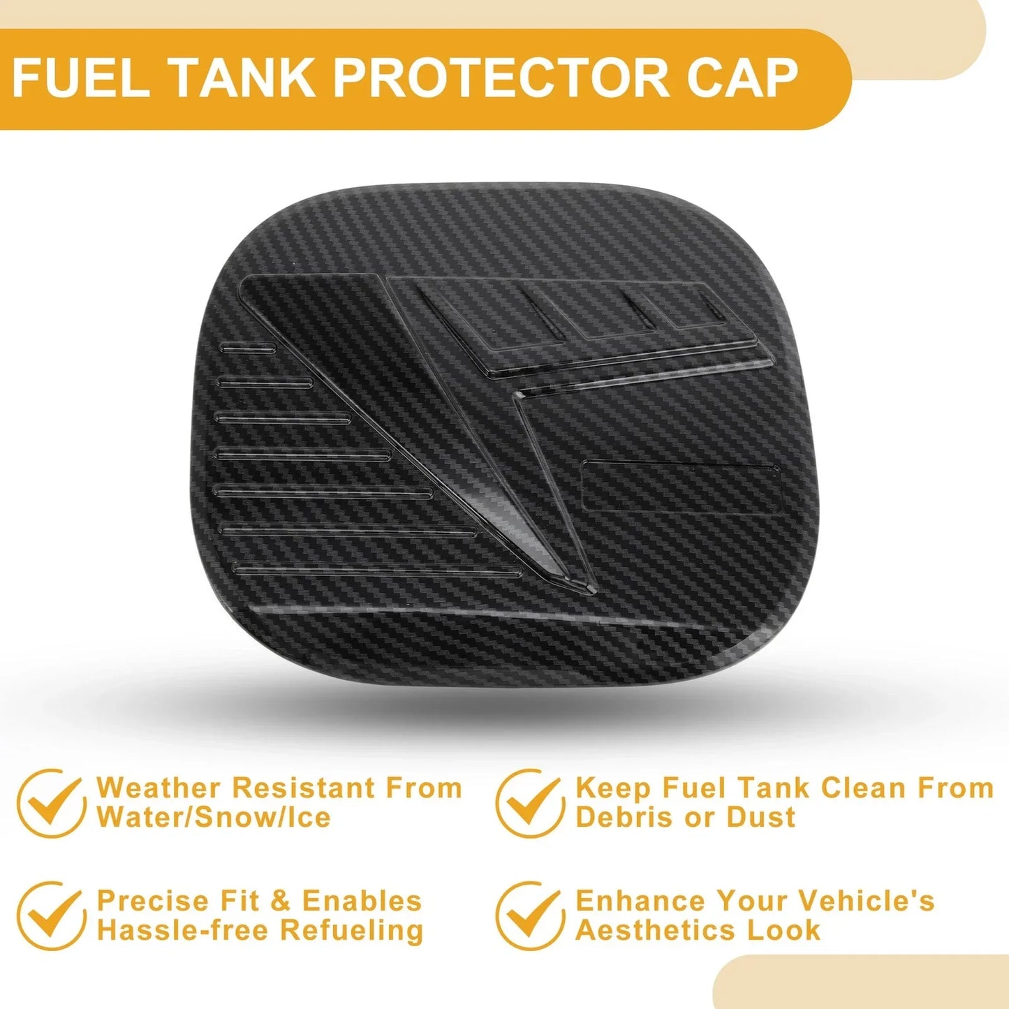 Fuel Tank Door Cap for Hyundai Tucson 2021-2025 Gas Tank Flap Carbon Fiber Black