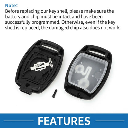 2 x Keyless Entry Remote Key Fob Shell Case for Honda Civic (2006-2013)