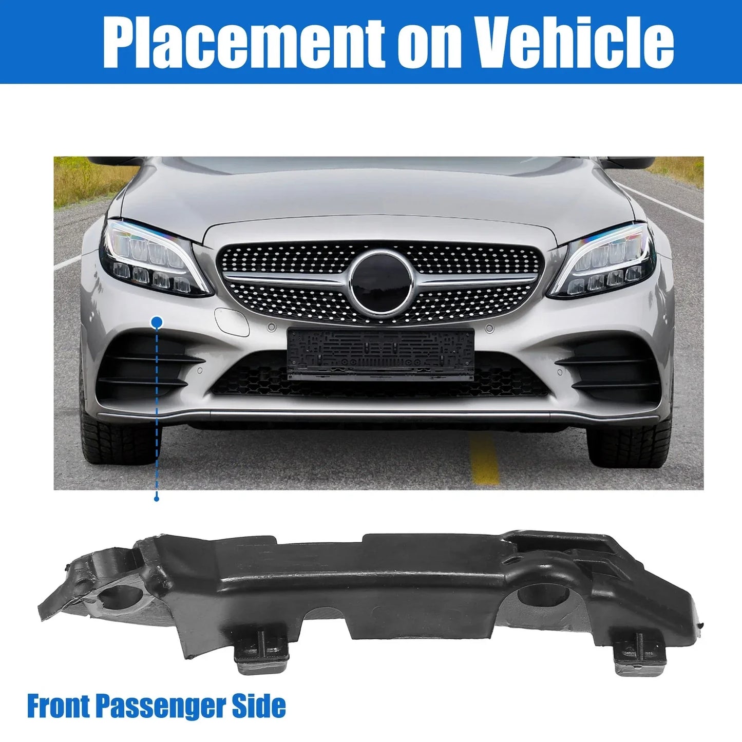 Front Left Upper Bumper Cover Support Bracket for Mercedes C43 AMG (1997-2000)