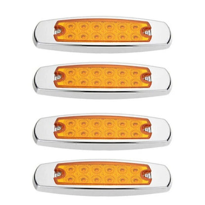 4 x Amber 12 LED Side Marker Lamps for Freightliner Truck Trailer Lights