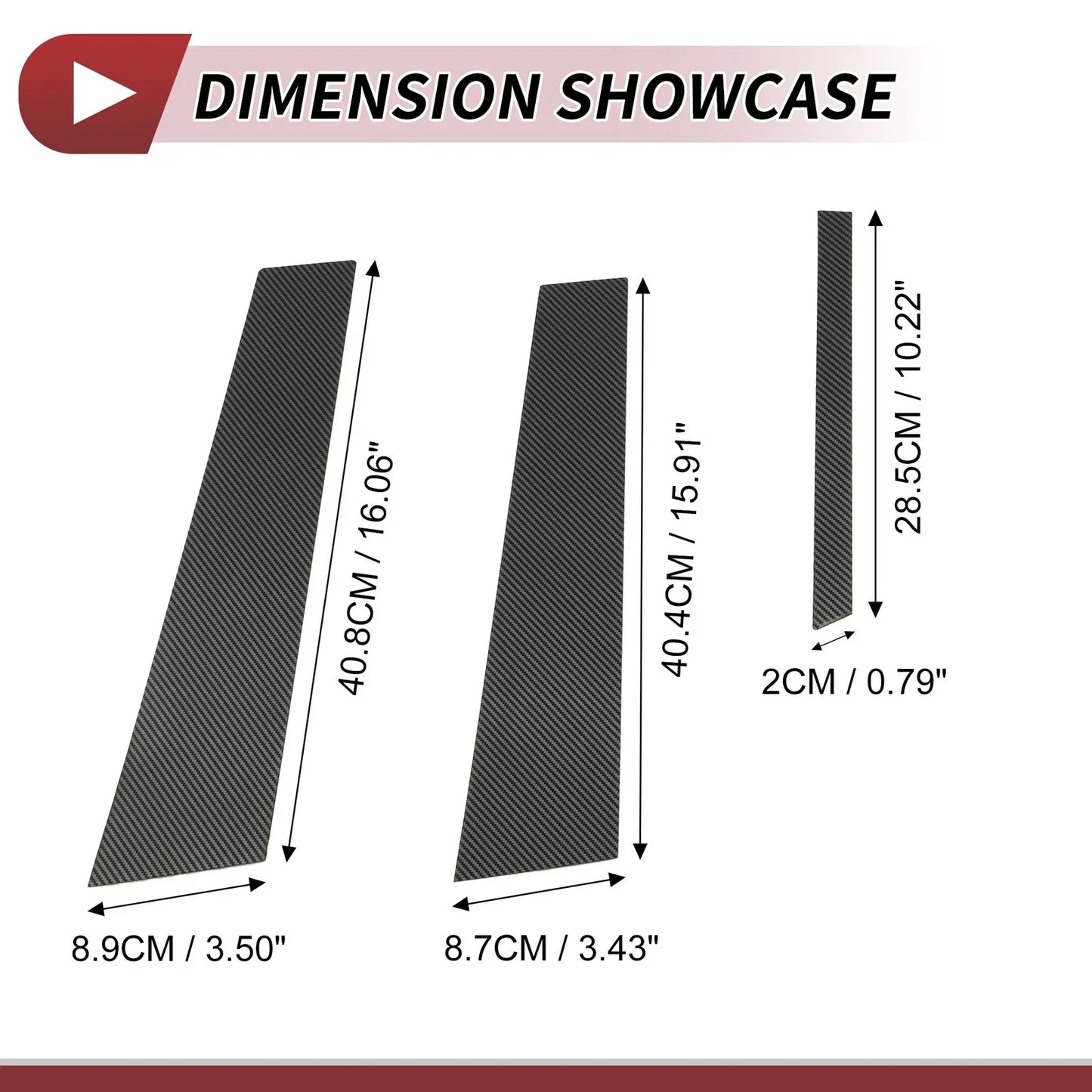6 Pcs Door Pillar Window Trim for Mercedes E-Class (2017-2023) Carbon Fiber