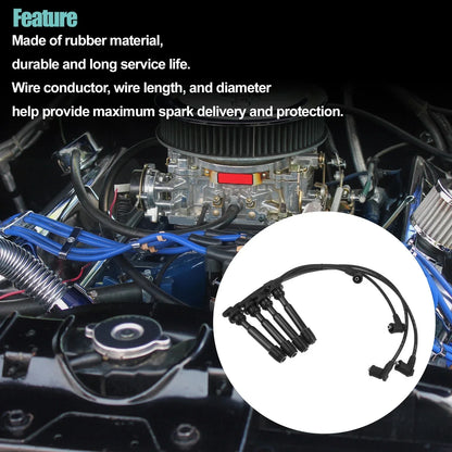 4pcs Spark Plug Ignition Wires for Hyundai Elantra (1996-2009) Black