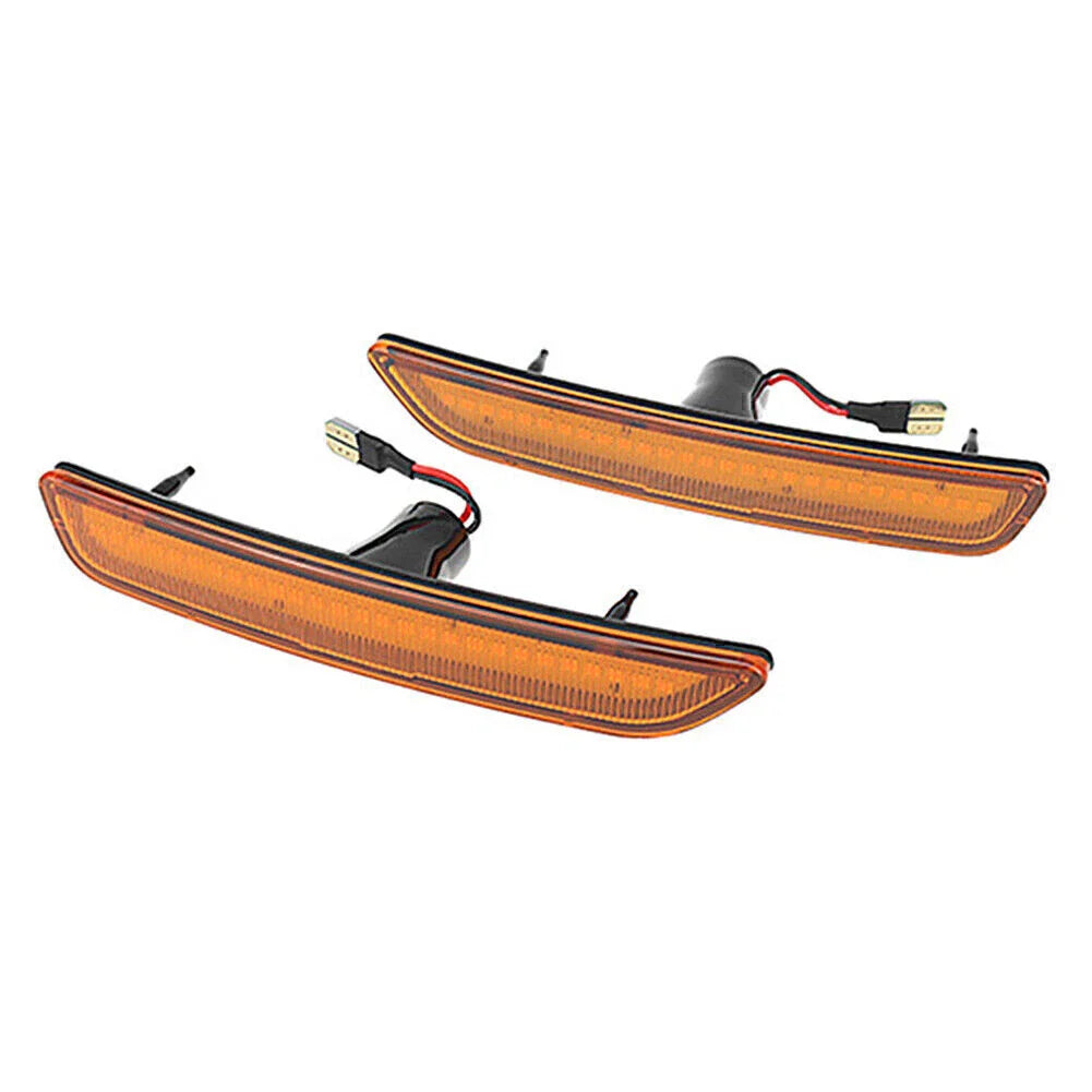 1 Pair Yellow LED Front Side Marker Lights for Ford Mustang (2010-2014)