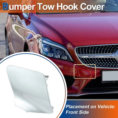 Front Car Bumper Tow Hook Cover for Mercedes-Benz (2012-2018) Diamond Silver