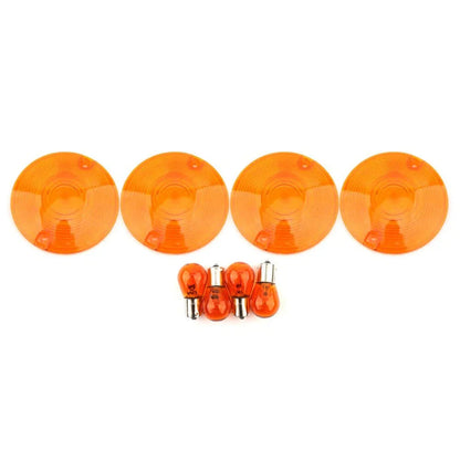 4 x Turn Signal Light Amber Lens Covers for Harley Davidson Road King (1994-2010)