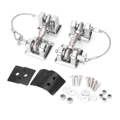 Hood Catch Lock Latches Kit Red/Chrome for Jeep Wrangler JK (2007-2017)