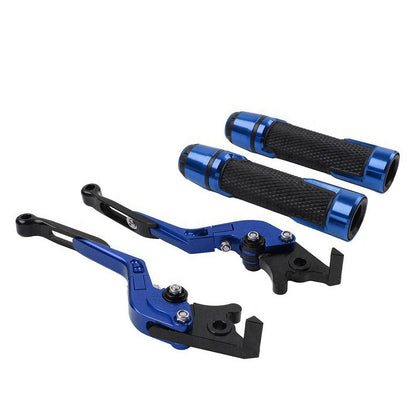 Blue Extendable Brake Clutch Lever Grip Set for Yamaha YZF R1 (2009-2014)