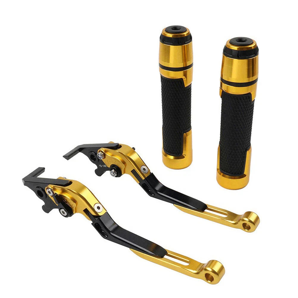 Gold Extendable Brake Clutch Levers & Handlebar Grips for Kawasaki Z900RS