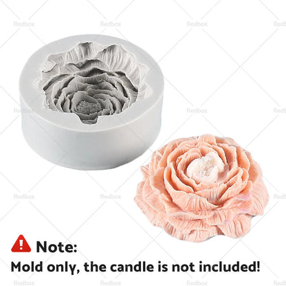 Silicone Mould for Peony Aromatherapy Soap Wax Candle DIY Craft