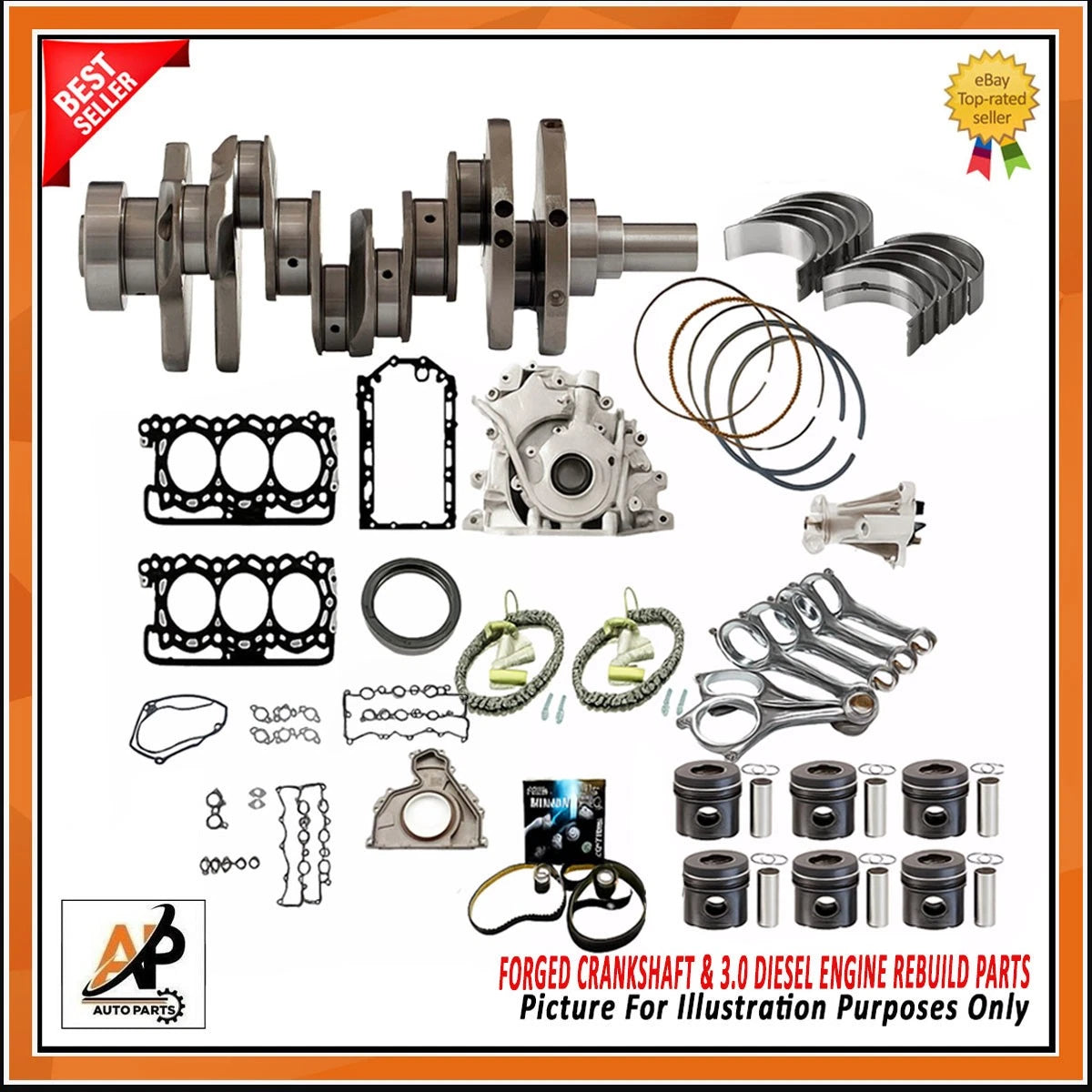 Forged Crankshaft Diesel Engine Rebuild Kit for Land Rover Range Rover (1996–2002)