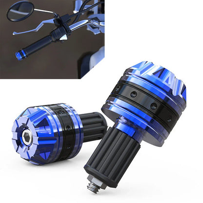 Aluminum Handlebar Grips & Bar End Cap Plugs for Motorcycle/Scooter - Blue