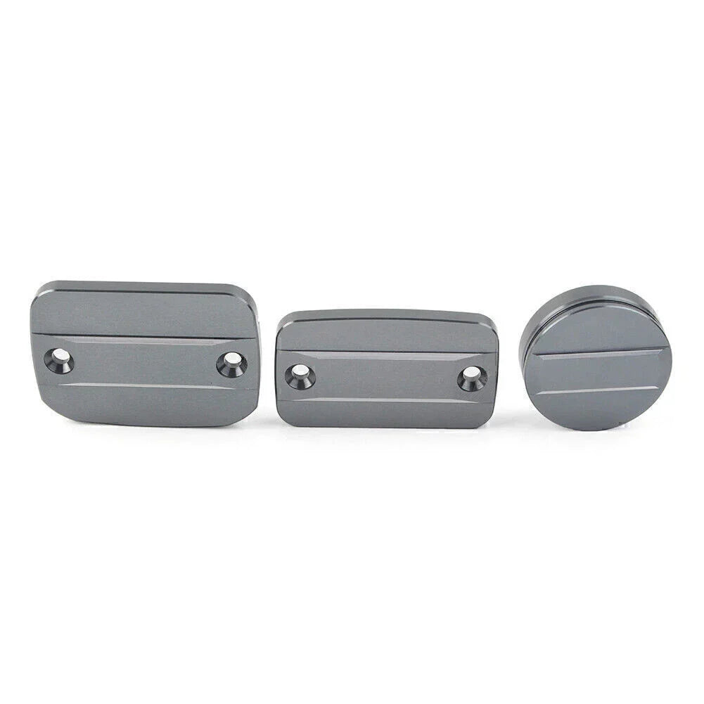 Grey Front Brake Clutch Fluid Reservoir Cap & Rear Brake Cover for Scrambler 1100