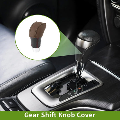 Car Gear Shift Knob Cover for Lexus RX350 2023-2024 Brown Faux Leather