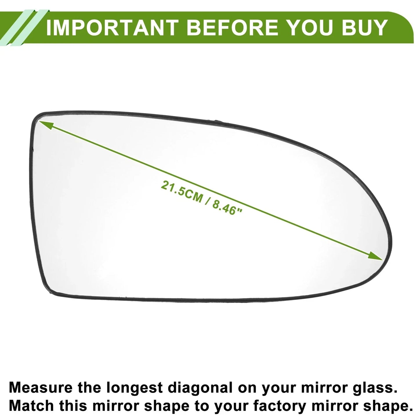 Heated Right Side Mirror Glass for Hyundai Accent (2005-2009)