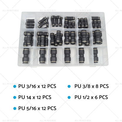 50pcs Quick Connect Pneumatic Push-in Air Line Hose Joiners