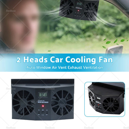 Solar Powered Car Cooling Fan for Auto Window Air Vent Exhaust Ventilation
