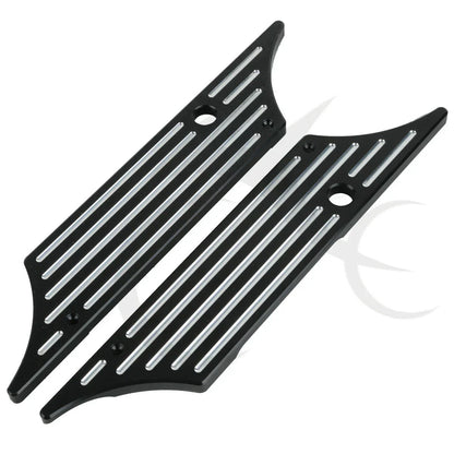 Black/Chrome Hard Saddlebags Latch Covers for Harley Touring Road Glide (93-13)