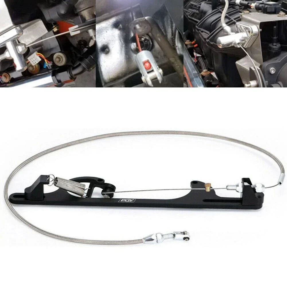 Throttle Cable Kit / Braided Gas Cable for Chevy LS1 Engines