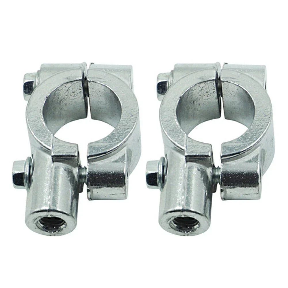 25MM M10 Rearview Mirror Mount Holders Adapter Clamp for Motorcycles Silver