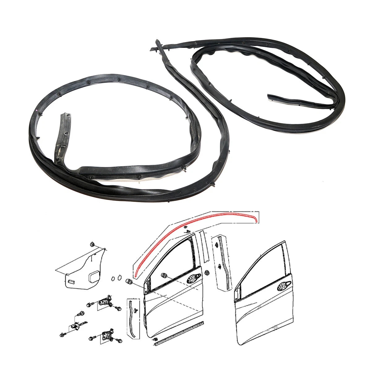 Door Roof Weatherstrip Seal for Honda City Sedan 2014-2020