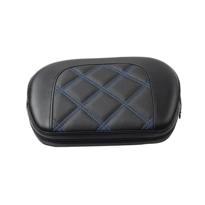Passenger Sissy Bar Backrest Pad with Blue Stitching for Harley Electra Glide