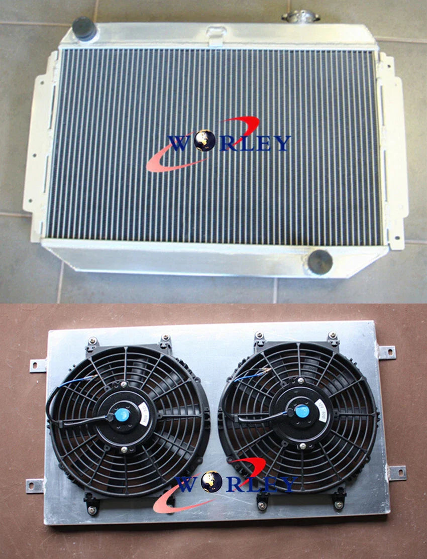 56MM Aluminum Radiator + Shroud + Thermo Fan for Holden HQ HK HX HZ V8