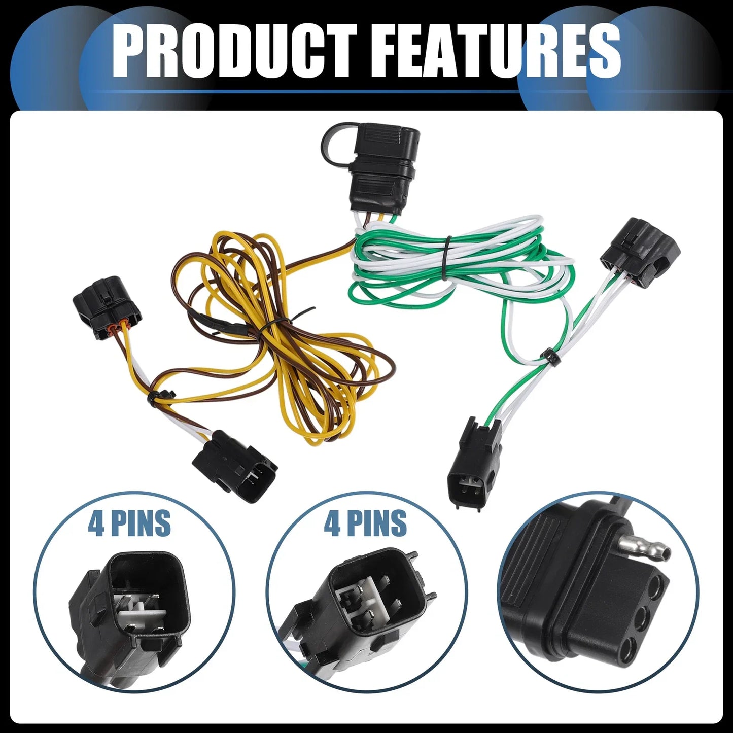 4-Pin Trailer Wiring Harness Kit for Dodge Ram 1500 (1995-2001)