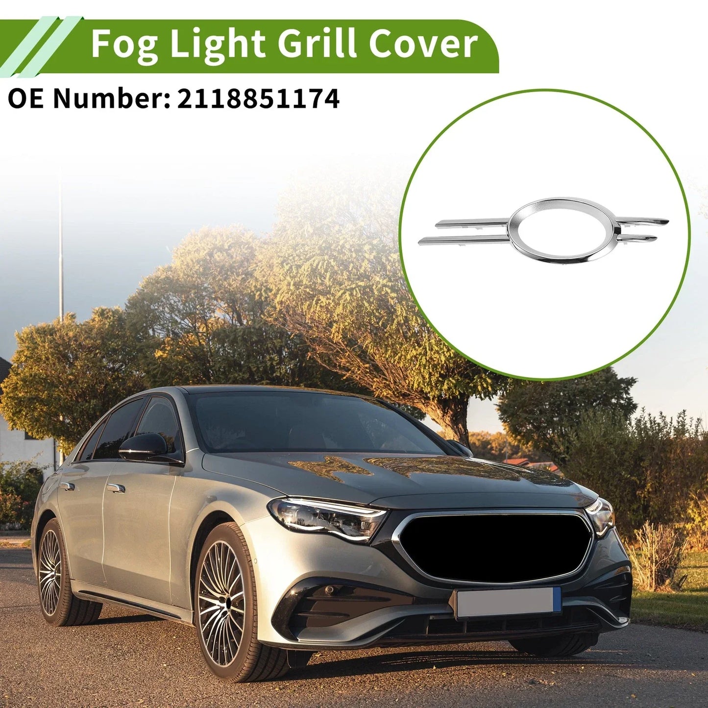 Front Left Fog Light Grill for Mercedes Benz W211 (2003-2009)