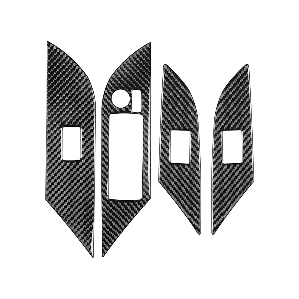 4 x Window Switch Panel Covers Carbon Fiber for Toyota Hilux Revo (2015-2021)