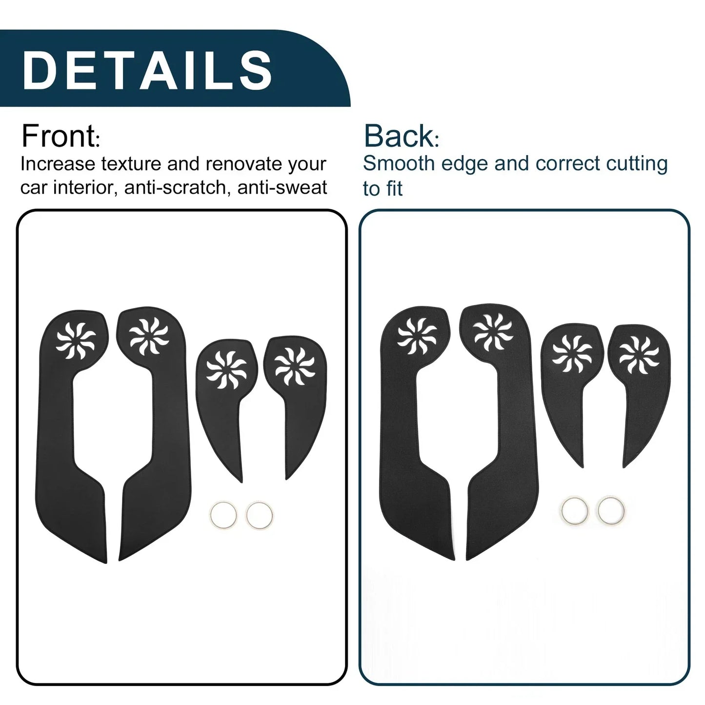 Car Door Anti Kick Pad Sticker Protector for Honda CR-V 2007-2011 Black 1 Set