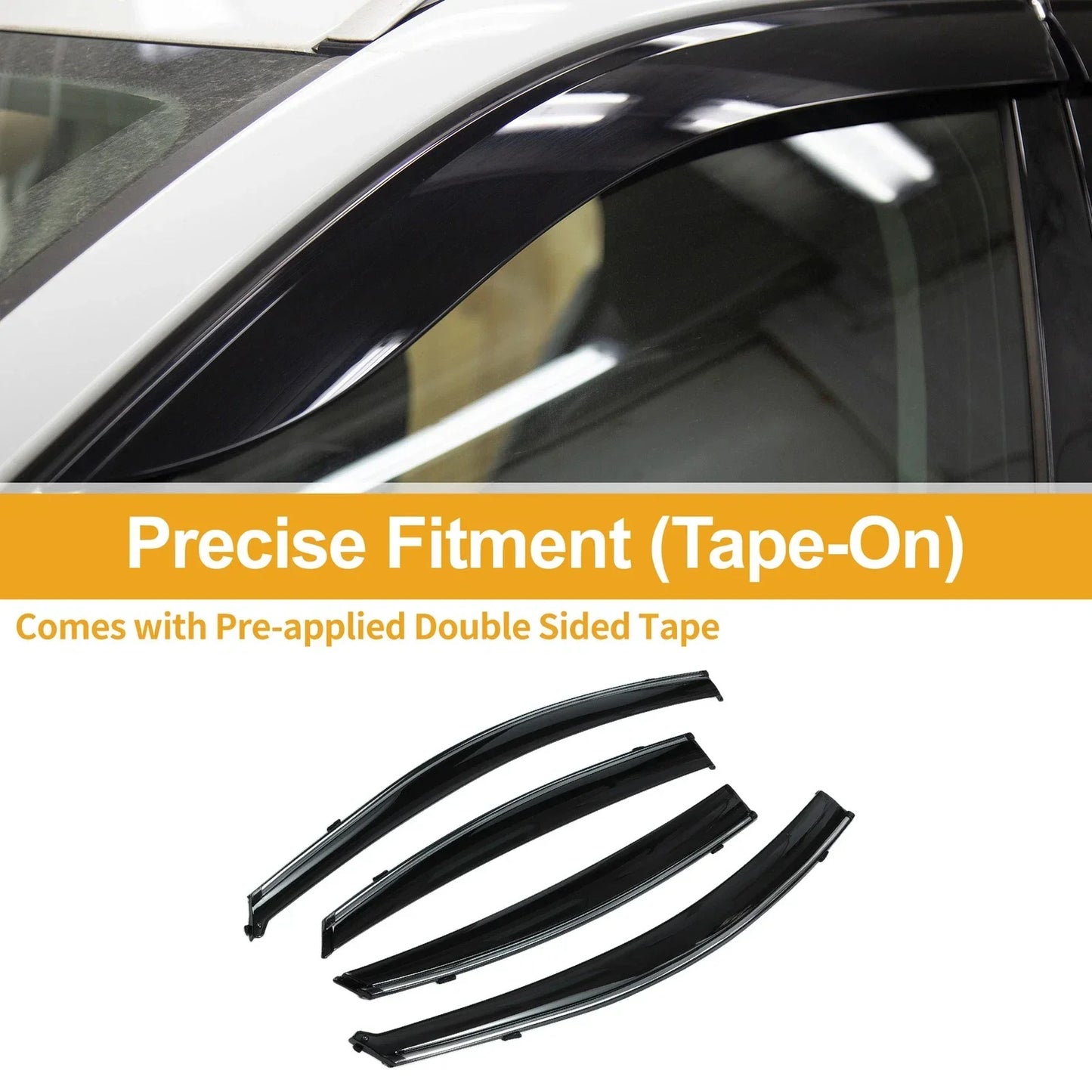 Window Deflectors for Hyundai Accent Sedan Side Window Vent Visors (2012-2017)