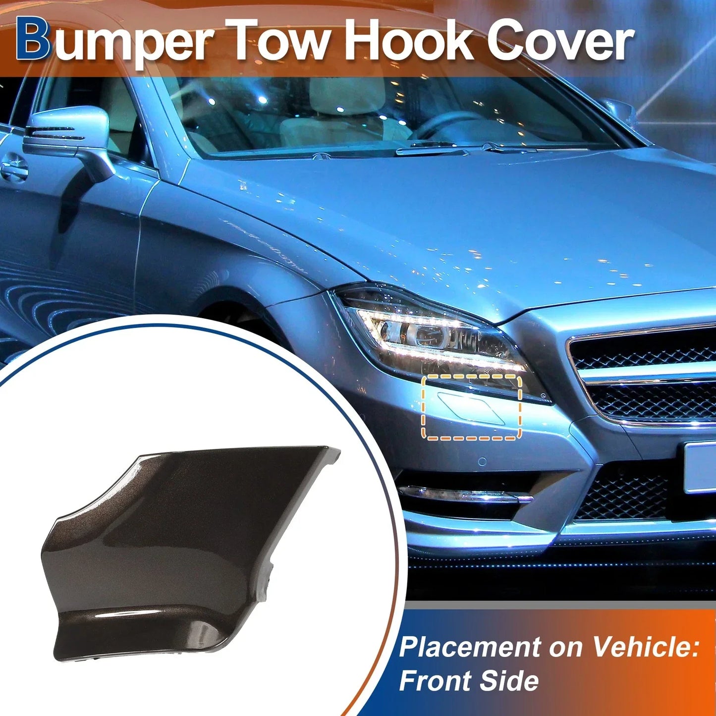 Bumper Tow Hook Cover for Mercedes-Benz A-Class (2013-2018) Crystal Brown